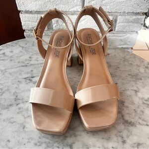 Rachel Zoe Nude Block Heel Sandals